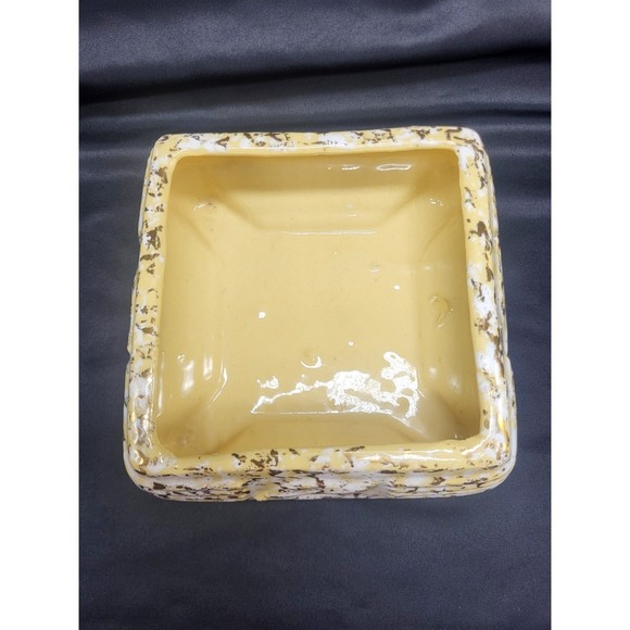 MCM Ceramic yellow & Gold Planter with Leaves - Picture 2 of 5